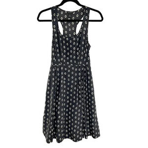 Club Monaco Gray Circle Print 100% Silk Sleeveless Circle Midi Dress Women's 2